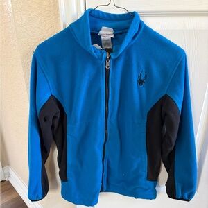 Blue and Black Hooded Jacket